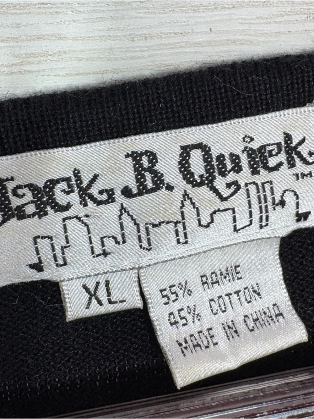Vintage 90s Jack B Quick Embroidered Beaded Heart Cottagecore Sweater Black XL - Picture 9 of 11
